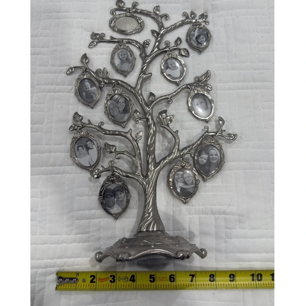Things Remembered Family Tree 12 Hanging Photo Frames 25th Anniversary Silver